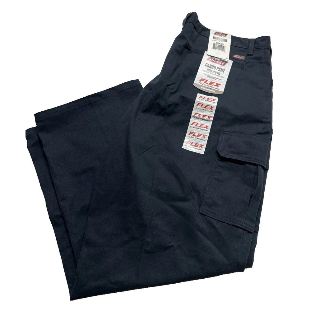 Dickies Flex Cargo Work Pants Men's Relaxed Fit Navy 40x30 NWT
